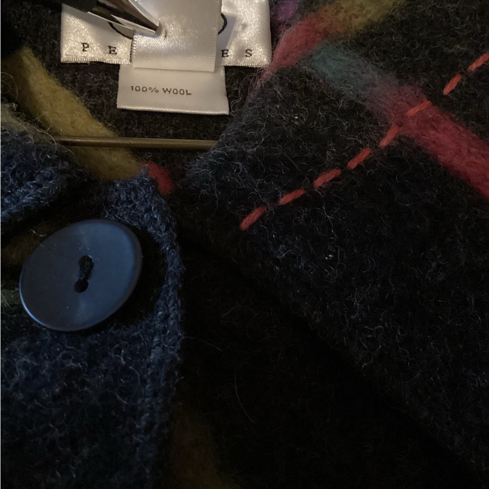 Talbots Multicolor Abstract Design Wool Cardigan - image 3